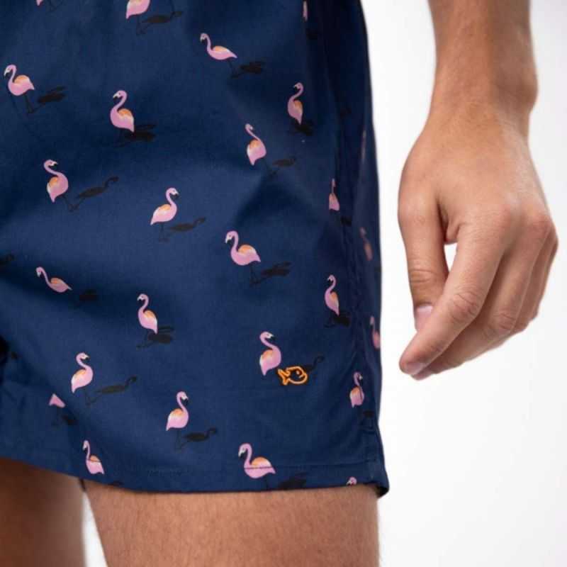 Caleçon "FLAMINGO" motif flamand rose - 100% Coton bio - GOTS