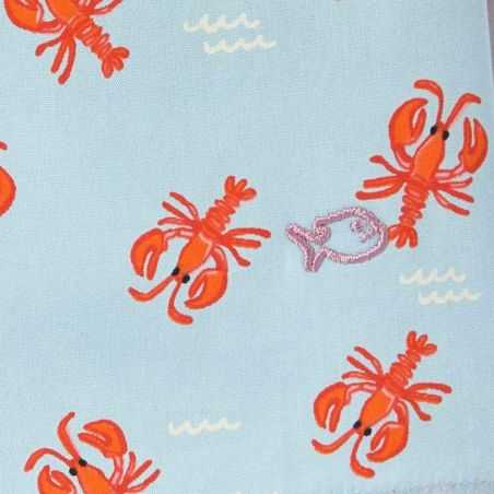 Caleçon "PIMPOL BAY" motif homard - 100% Coton biologique - GOTS