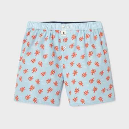 Caleçon "PIMPOL BAY" motif homard - 100% Coton biologique - GOTS