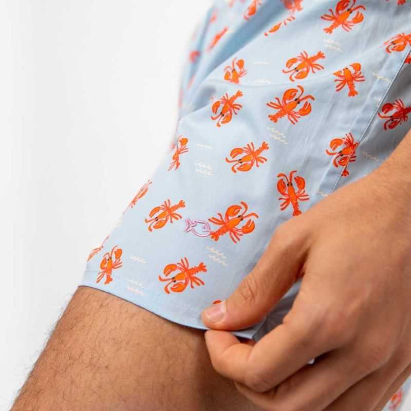 Caleçon "PIMPOL BAY" motif homard - 100% Coton biologique - GOTS
