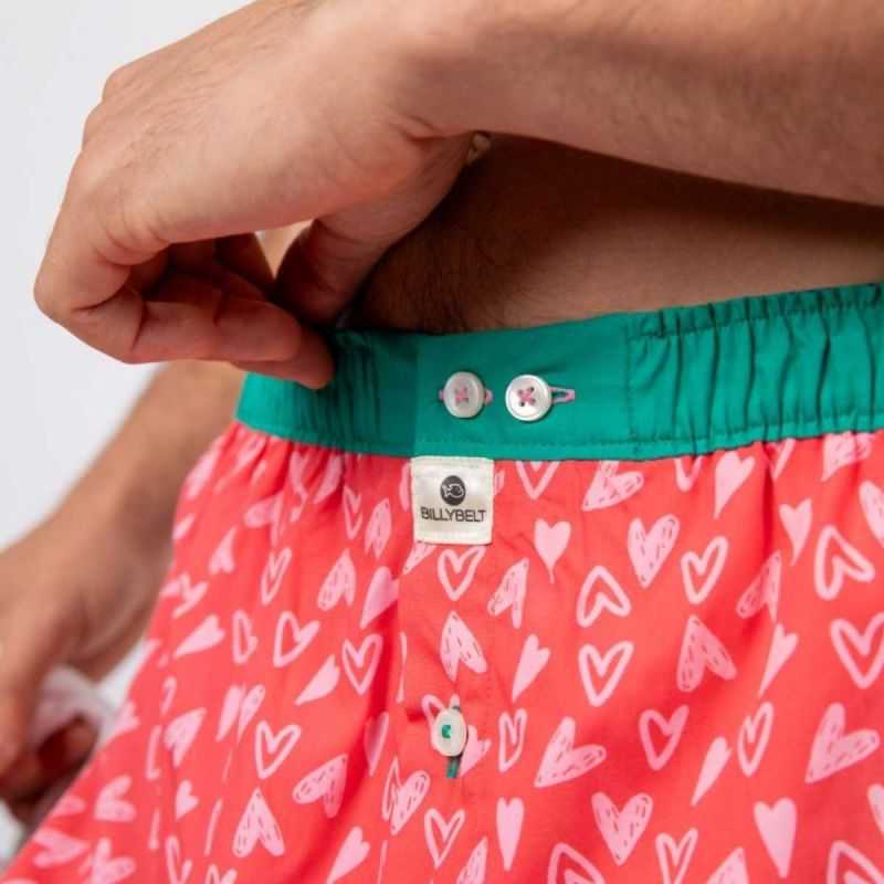 Caleçon "VALENTIN" motif coeur - 100% coton biologique GOTS