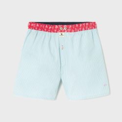 Caleçon "HENRI" rayures bleues - 100% Coton bio - GOTS