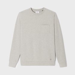 Sweatshirt 100% coton bio (400gr/m2) BILLYBELT, gris chiné