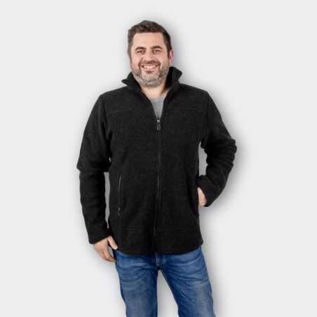 Veste cintrée homme, 100% de laine bio, bleu, GOTS et KBT 
