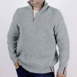 Pull col troyer homme - 80% Laine vierge bio et 20% soie (upcyclé)