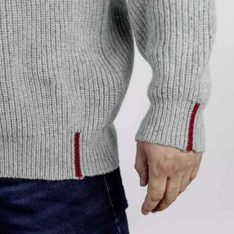 Pull col troyer homme - 80% Laine vierge bio et 20% soie (upcyclé)