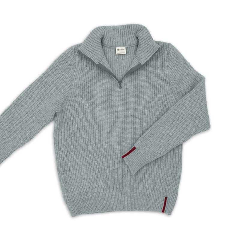 Pull col troyer homme - 80% Laine vierge bio et 20% soie (upcyclé)