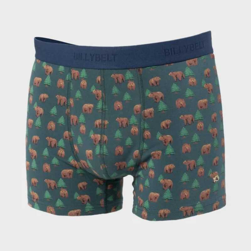 Boxer "KINAI" motif ours brun - 95% Coton bio - GOTS
