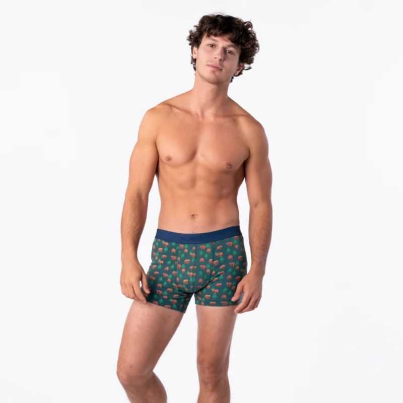 Boxer "KINAI" motif ours brun - 95% Coton bio - GOTS