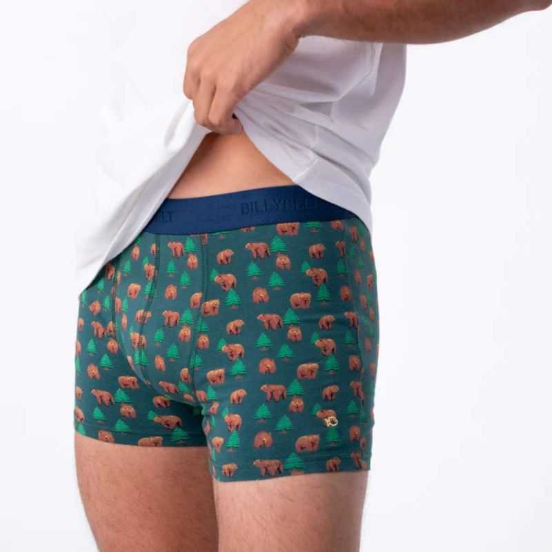 Boxer "KINAI" motif ours brun - 95% Coton bio - GOTS