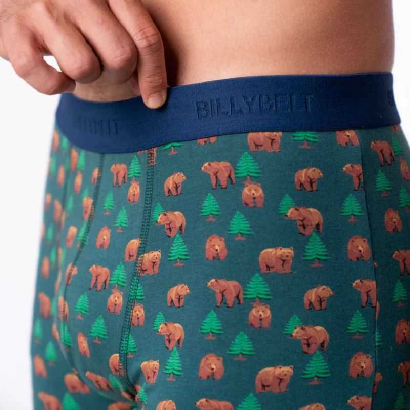 Boxer "KINAI" motif ours brun - 95% Coton bio - GOTS