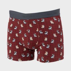 Boxer "MARCEL" motif ours brun - 95% Coton bio - GOTS