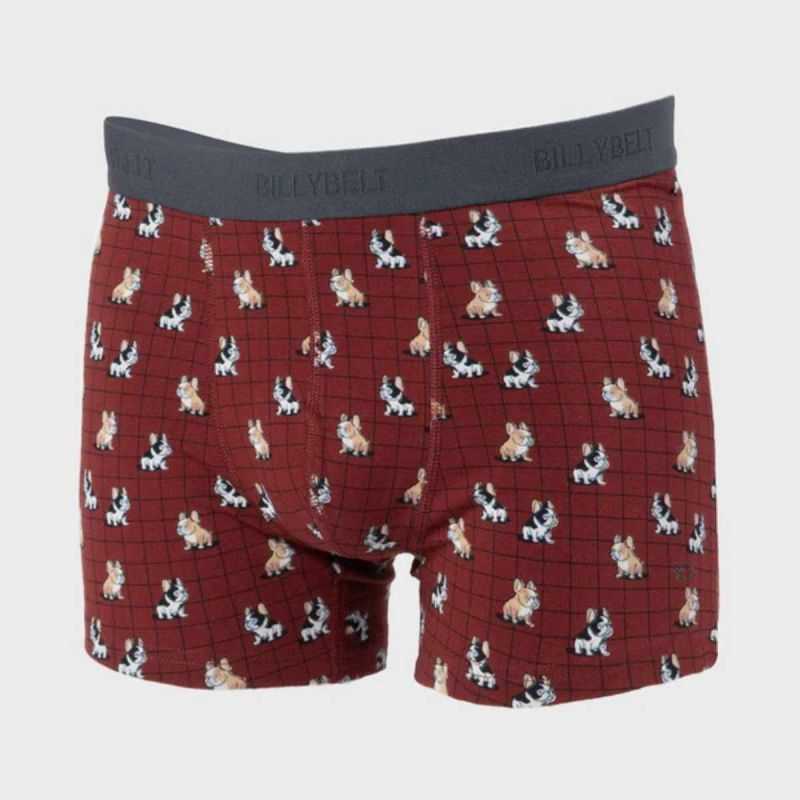 Boxer "MARCEL" motif chien - 95% Coton bio - GOTS Boxer "MARCEL" motif chien - 95% Coton bio - GOTS