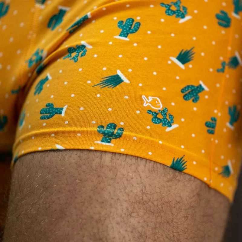 Boxer "SAGUARO" motif cactus - 95% Coton bio - GOTS