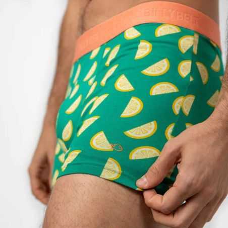 Boxer "CITRUS" motif citron - 95% Coton bio - GOTS