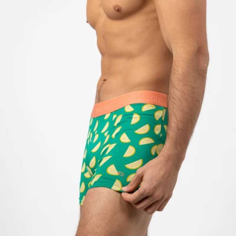 Boxer "CITRUS" motif citron - 95% Coton bio - GOTS