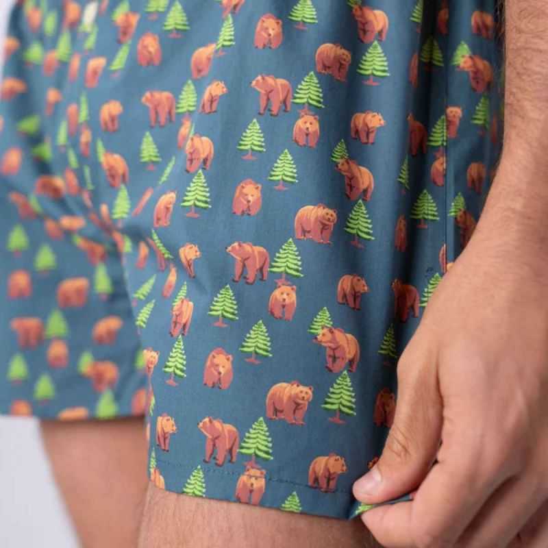 Caleçon "BROWN BEAR" motif ours brun - 100% Coton biologique - GOTS