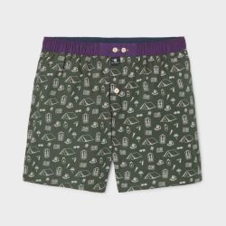 Caleçon "CAMPER" motif camping - 100% Coton biologique - GOTS