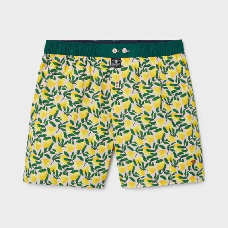 Caleçon "CITRUS" motif citron - 100% Coton biologique - GOTS