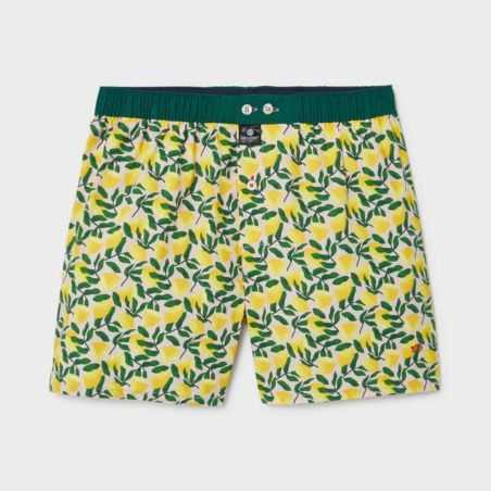 Caleçon "CITRUS" motif citron - 100% Coton biologique - GOTS