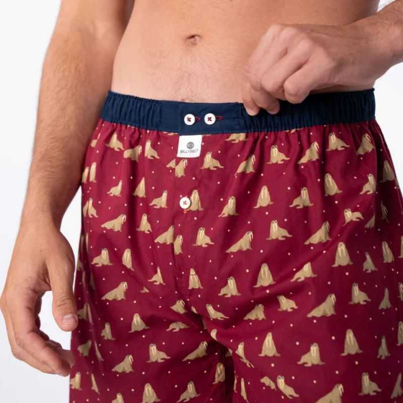 Caleçon "WALRUS" motif morse - 100% Coton biologique - GOTS
