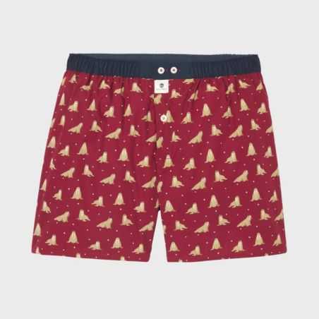 Caleçon "WALRUS" motif morse - 100% Coton biologique - GOTS