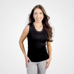 Débardeur avec dentelle - 70% Laine vierge bio & 30% Soie