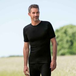 Maillot de corps manches courtes - 70% Laine vierge bio & 30% Soie - GOTS