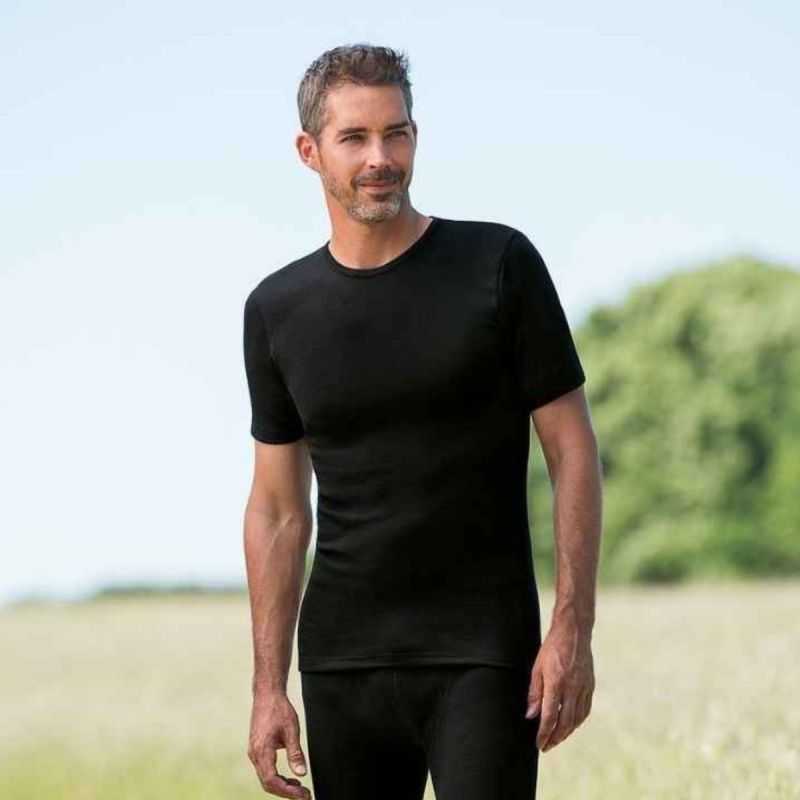 Tricot de peau manches courtes - 70% Laine vierge bio & 30% Soie - GOTS