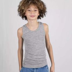 Débardeur pour enfant, gris clair, GOTS et KBT