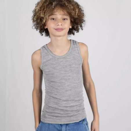 Débardeur pour enfant, gris clair, GOTS et KBT