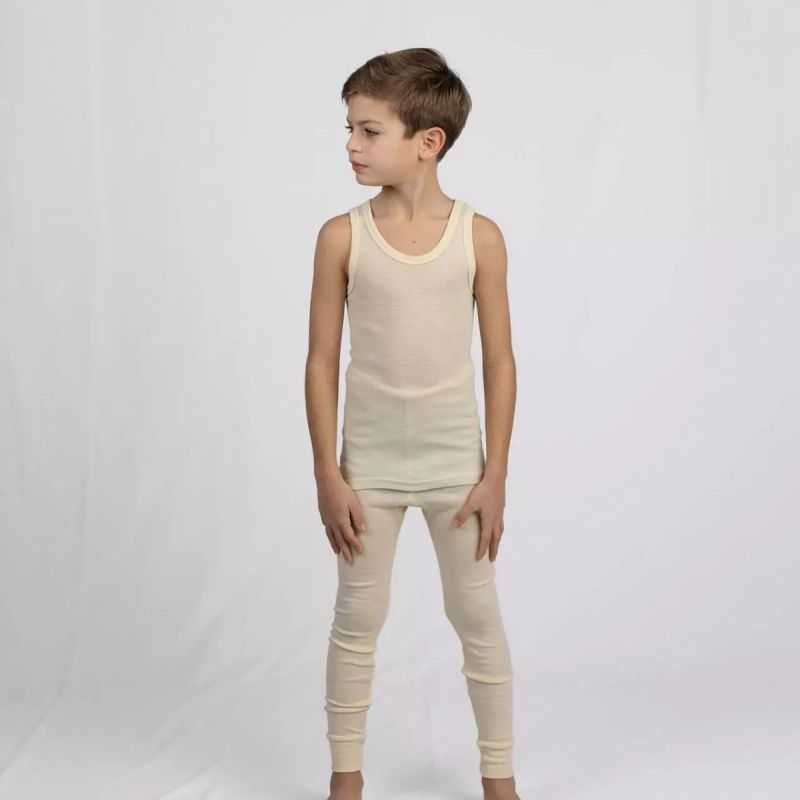 Tricot de peau enfant débardeur - 70% Laine vierge bio & 30% Soie - GOTS