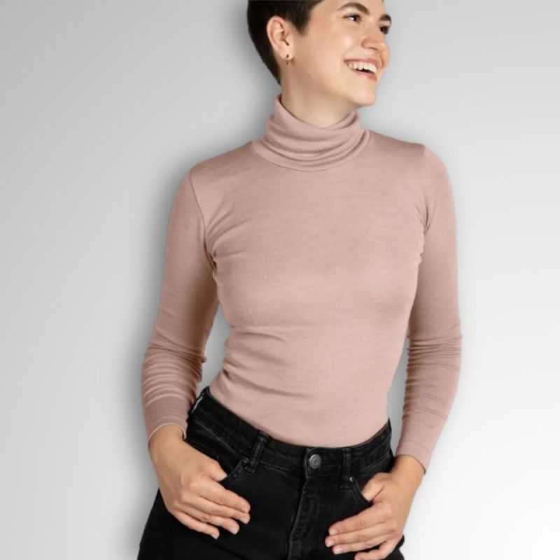 Sous-pull col roulé - 70% Laine vierge bio & 30% Soie