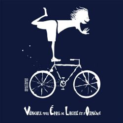 T-shirt "VÉLO" col rond, coupe féminine, coton bio et recyclé