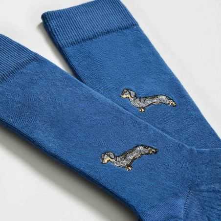 Chaussettes "Teckel" motif brodé - Coton bio