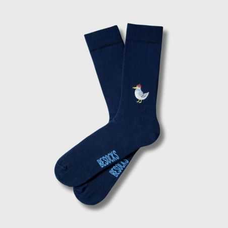Chaussettes "Mouette" motif brodé - Coton bio