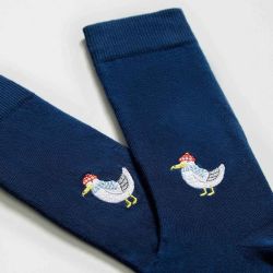 Chaussettes "Mouette" motif brodé - Coton bio