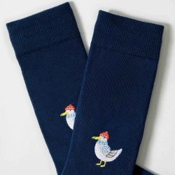 Chaussettes "Mouette" motif brodé - Coton bio