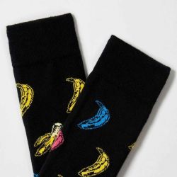 Chaussettes "Banana" noires - Coton bio