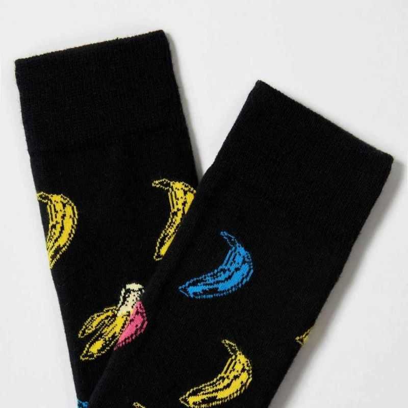Chaussettes "Banana" noires - Coton bio
