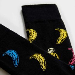 Chaussettes "Banana" noires - Coton bio