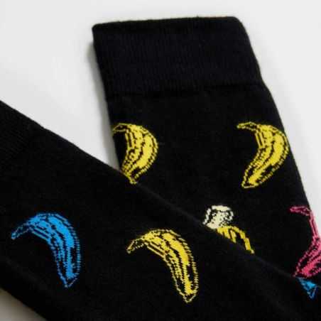 Chaussettes "Banana" noires - Coton bio