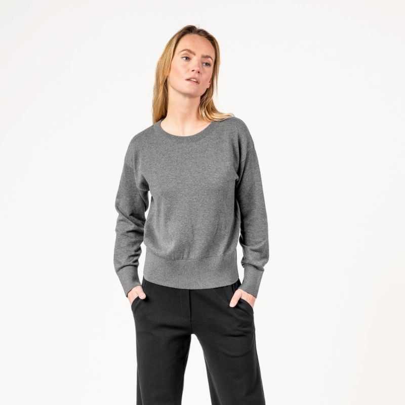 Pullover en tricot fin "UNDINE" – Coton bio et laine