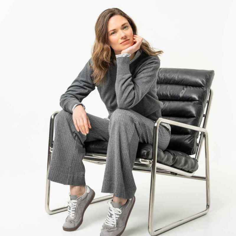 Pullover en tricot fin "UNDINE" – Coton bio et laine