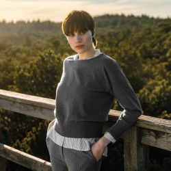 Pullover en tricot fin "UNDINE" – Coton bio et laine