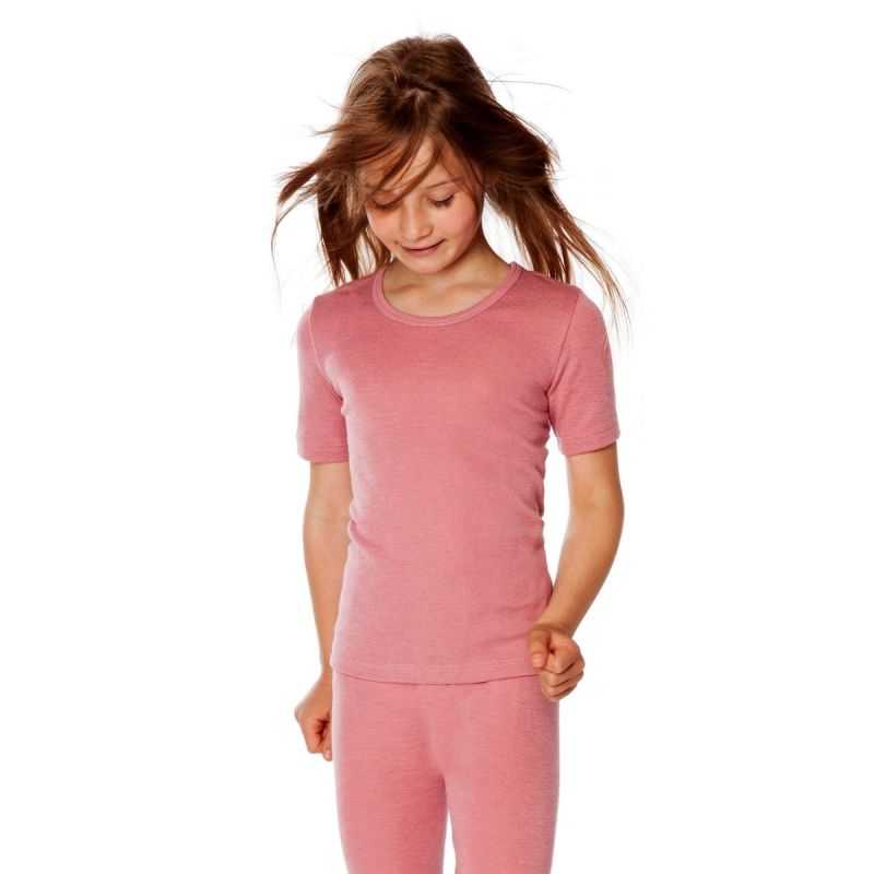 T-shirt enfant thermorégulateur en laine bio et soie