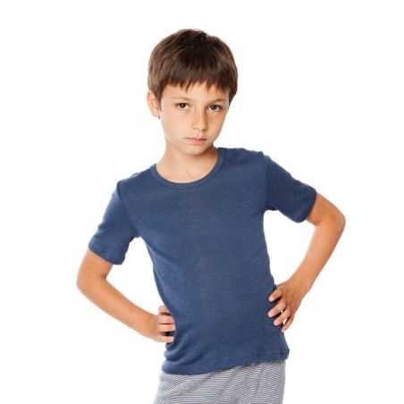 T-shirt enfant thermorégulateur en laine bio et soie