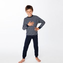 Pyjama enfant rayé manches longues - 100% coton bio GOTS