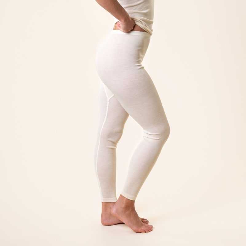 Caleçon long "FENJA" - Laine bio & Soie - Nature