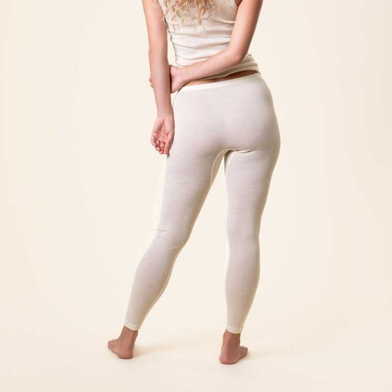 Caleçon long "FENJA" - Laine bio & Soie - Nature